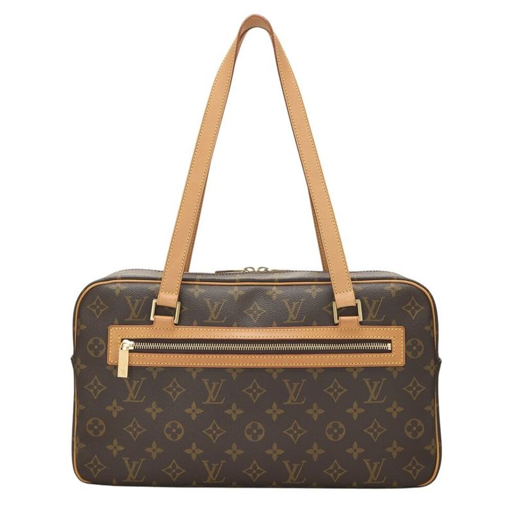 Louis Vuitton Brown Monogram Coated Canvas & Vachetta Leather Cite Gm (Authentic